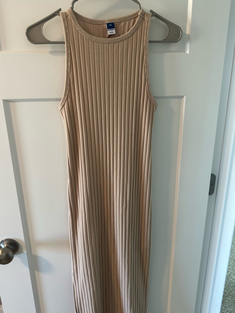 Old Navy Beige Ribbed Tank Maxi Dress